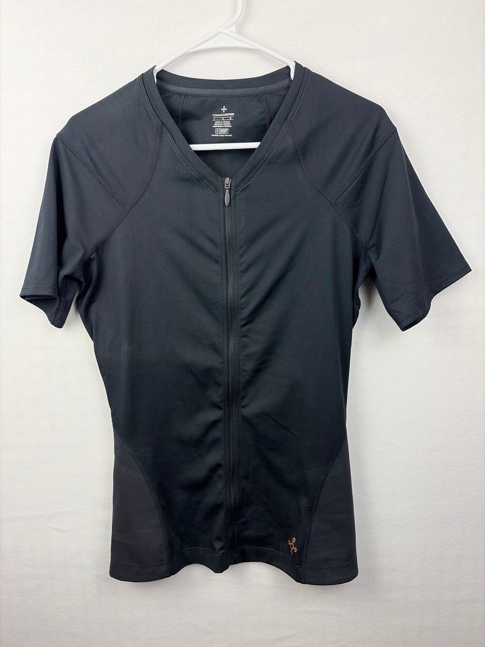 Tommie Copper Mens Compression Shirt Short Sleeve Black Large Zip Up NWOT